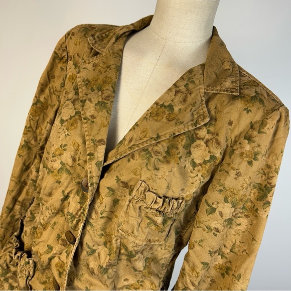 Johnny Was Tan Floral Blazer L - Picture 4 of 9